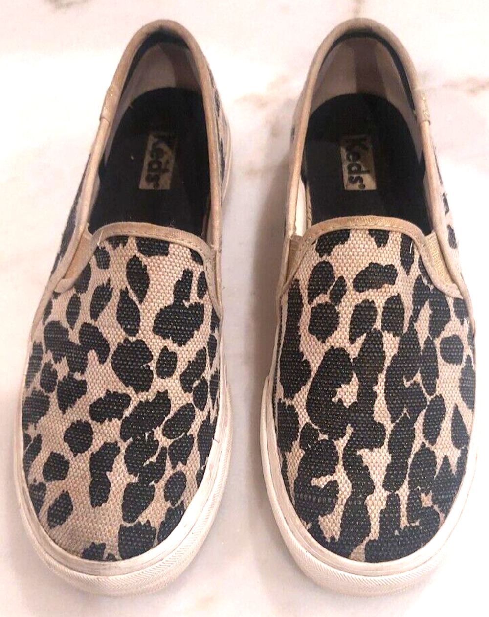 Keds Double Decker' Slip-on Sneaker In Leopard Print Fabric US 7 EU 37.5